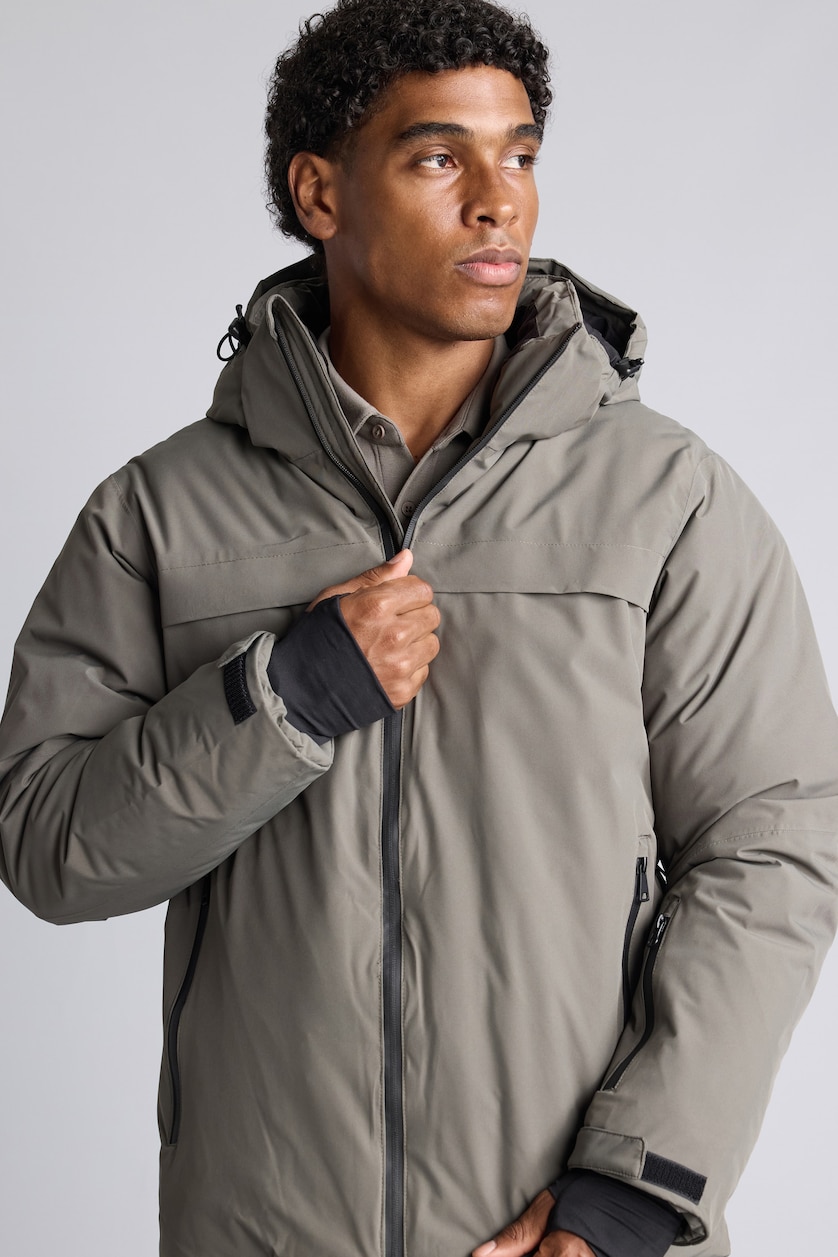 Men Dark Khaki Zipper