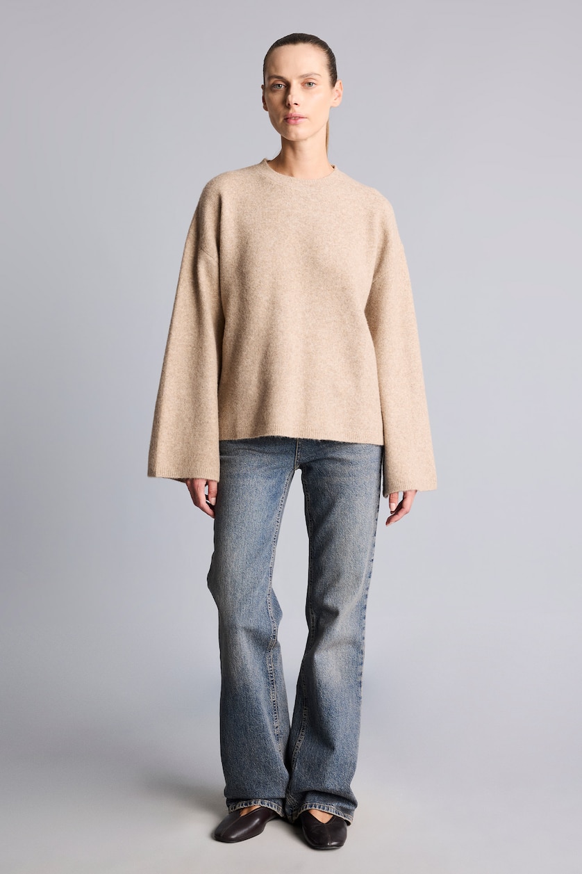 Women Beige Regular Fit Knitwear Tunic