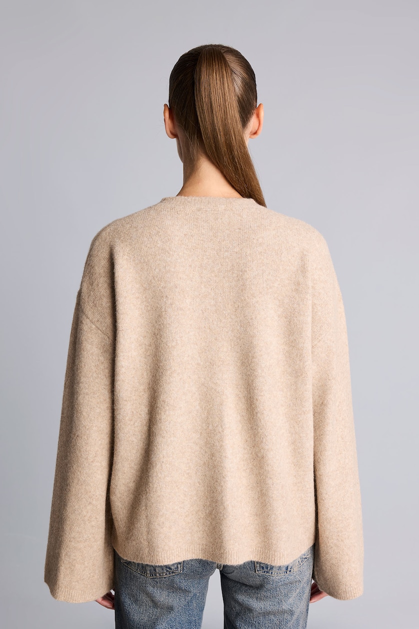 Women Beige Regular Fit Knitwear Tunic