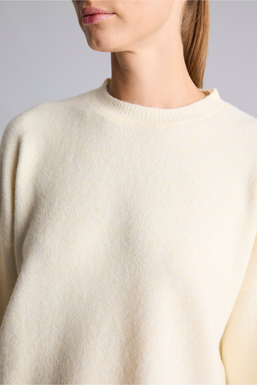 Kadın Sarı Regular Fit Bisiklet Yaka Triko Tunik