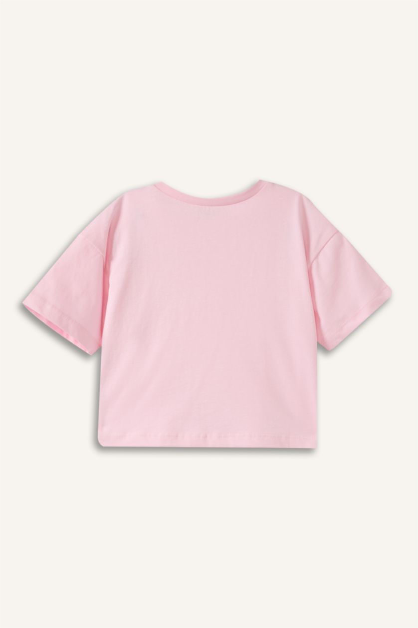 Kız Bebek Açık Pembe Penye Tişört Kız Bebek