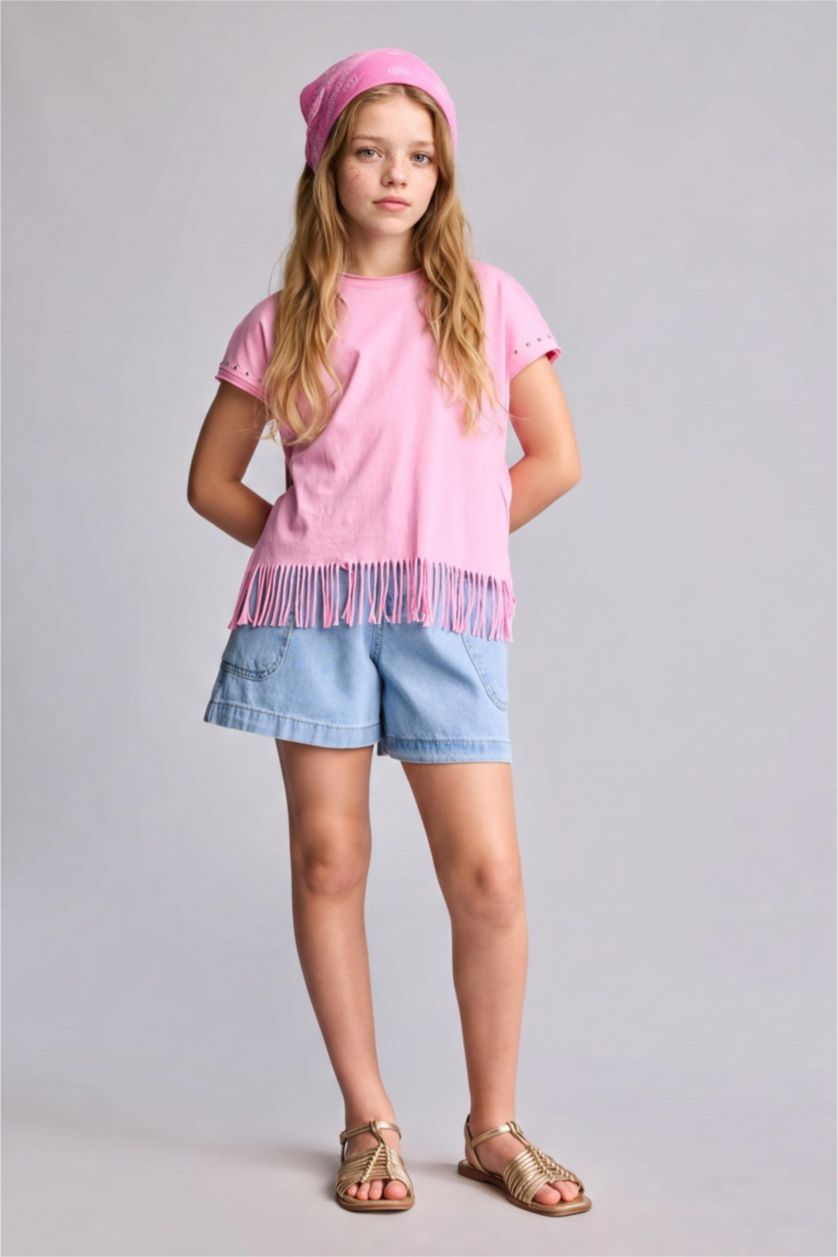Young Girls - Teen Girls Pink Girl Cotton Short Sleeve T-Shirt