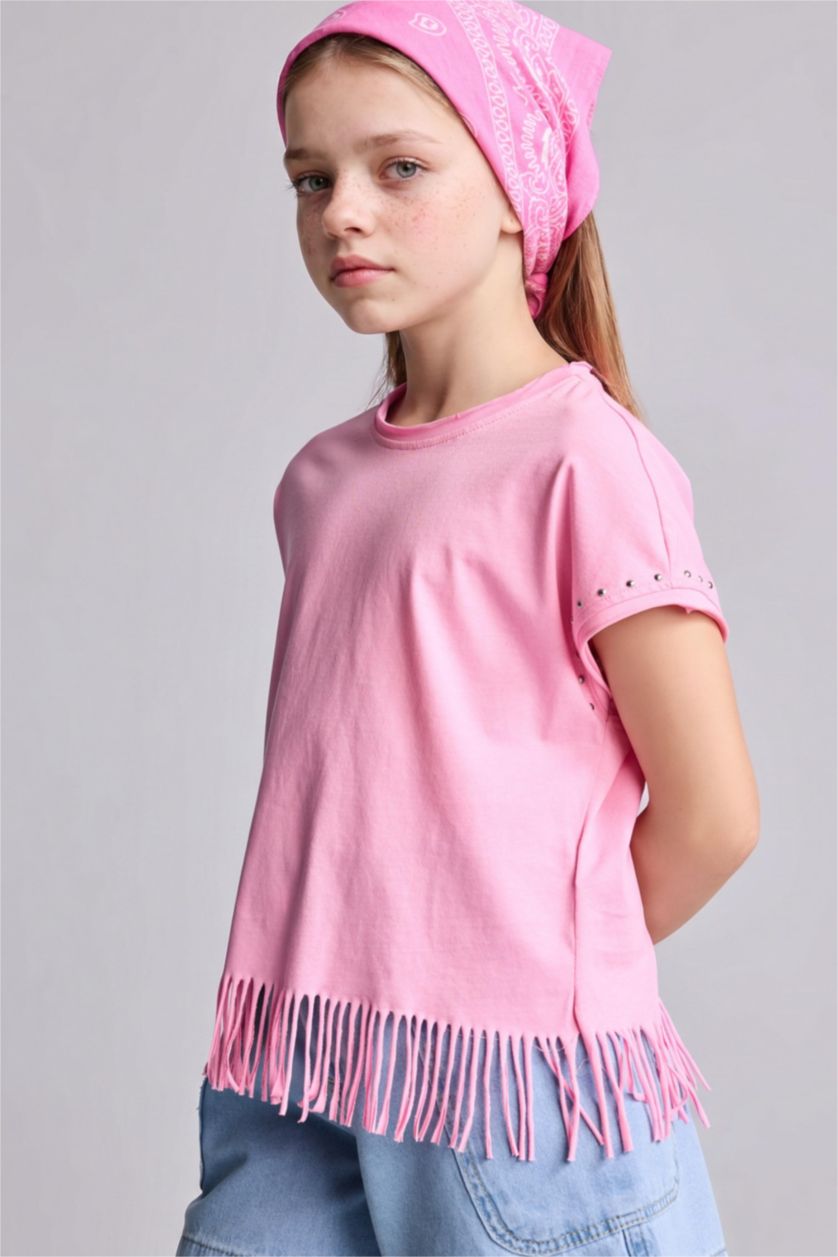 Young Girls - Teen Girls Pink Girl Cotton Short Sleeve T-Shirt