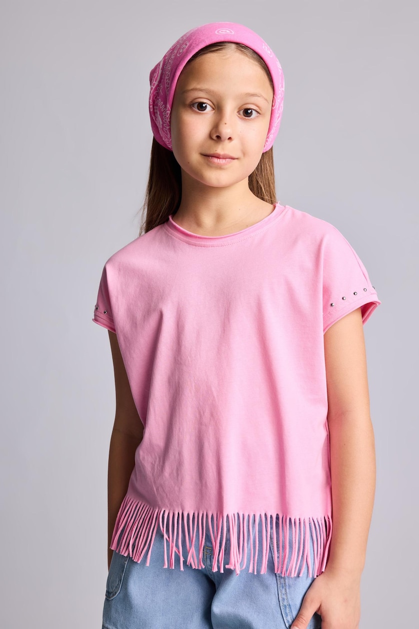 Young Girls - Teen Girls Pink Girl Cotton Short Sleeve T-Shirt