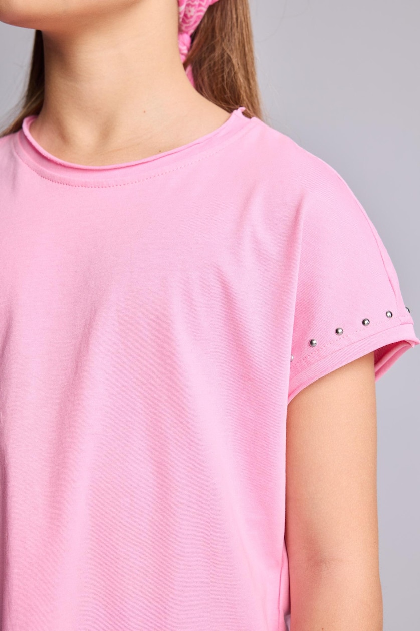 Young Girls - Teen Girls Pink Girl Cotton Short Sleeve T-Shirt