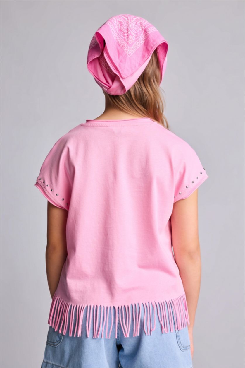 Young Girls - Teen Girls Pink Girl Cotton Short Sleeve T-Shirt