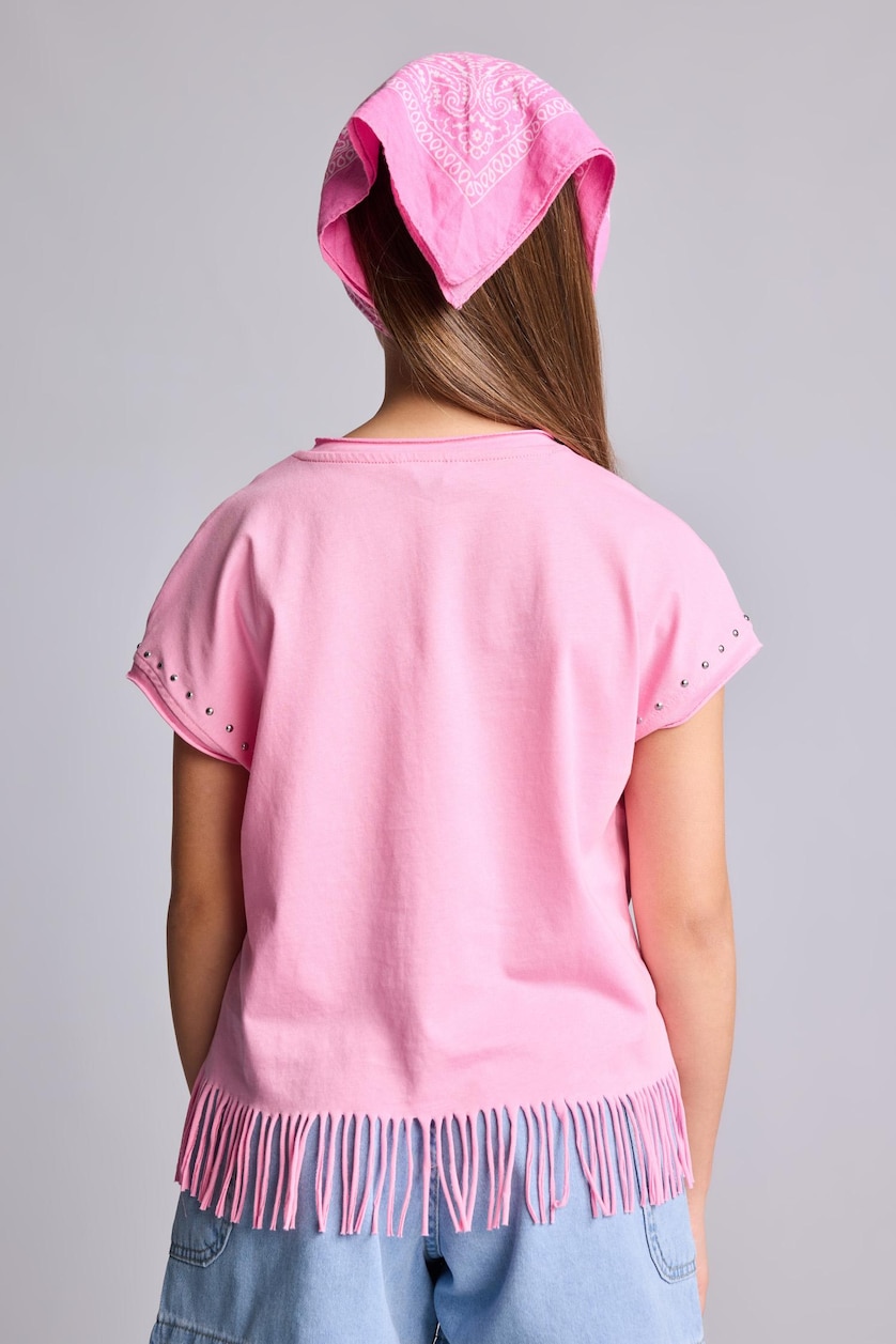 Young Girls - Teen Girls Pink Girl Cotton Short Sleeve T-Shirt
