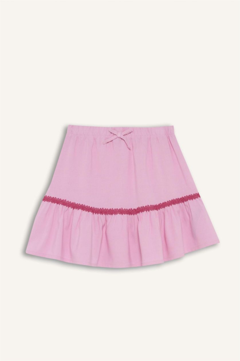 GIRLS & TEENS Light Pink Girl Linen Look Regular Fit Skirt