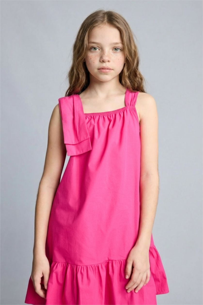 Kız Çocuk - Genç Kız Pembe Kolsuz Elbise Kız Çocuk