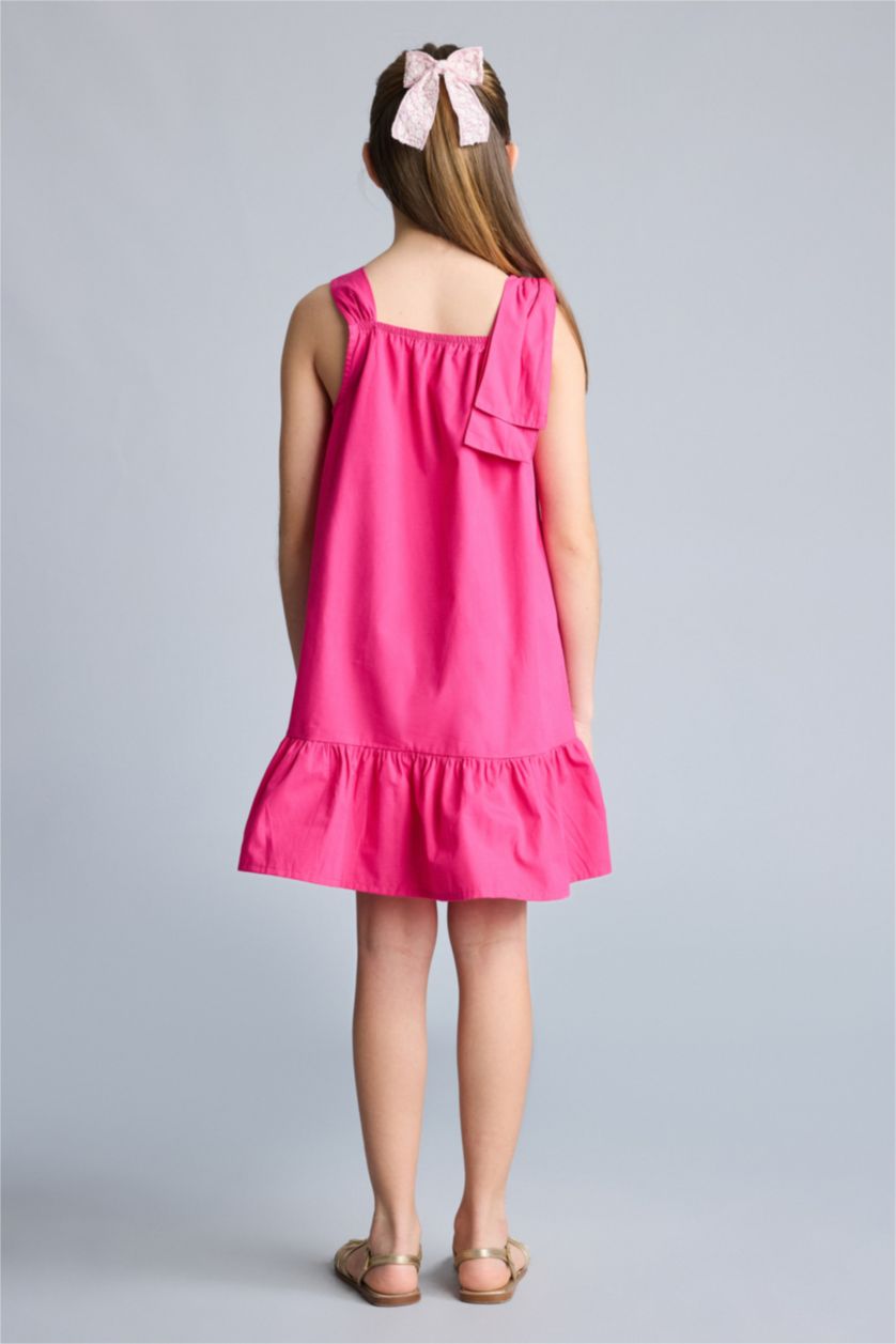 Kız Çocuk - Genç Kız Pembe Kolsuz Elbise Kız Çocuk