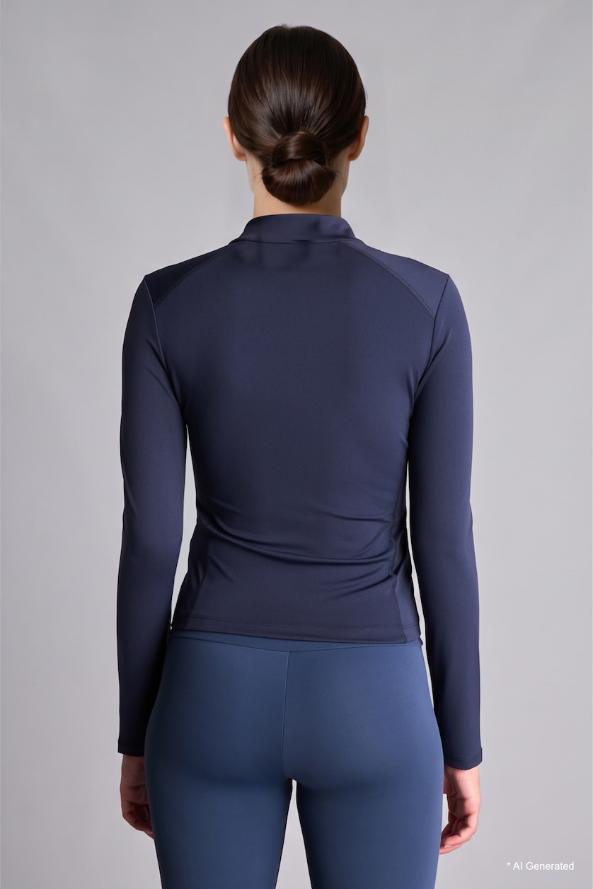 WOMAN İndigo Slim Fit Zip-Up Sports Cardigan