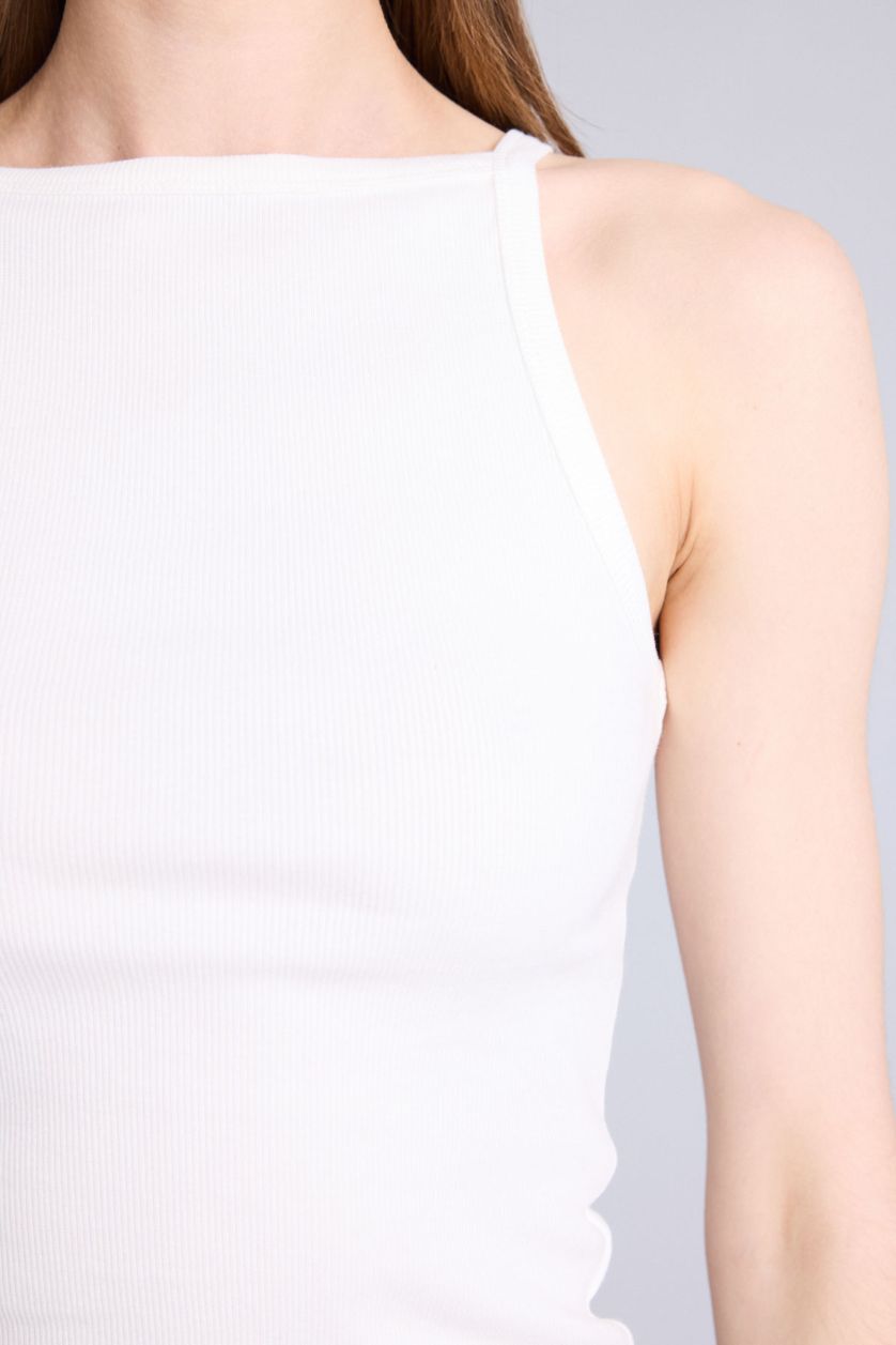 Kadın Ekru Slım Fıt Basıc Düz Atlet