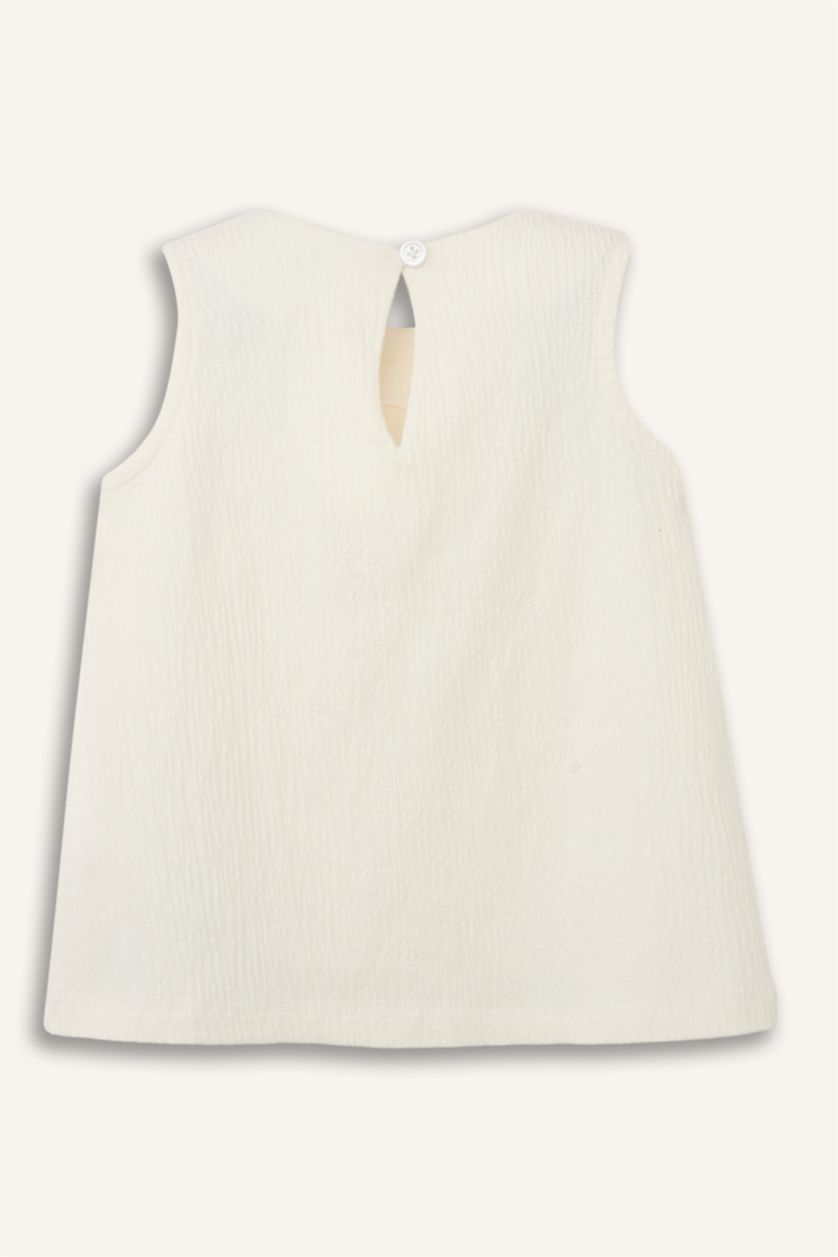 Kız Bebek Ekru Bisiklet Yaka Atlet Kız Bebek