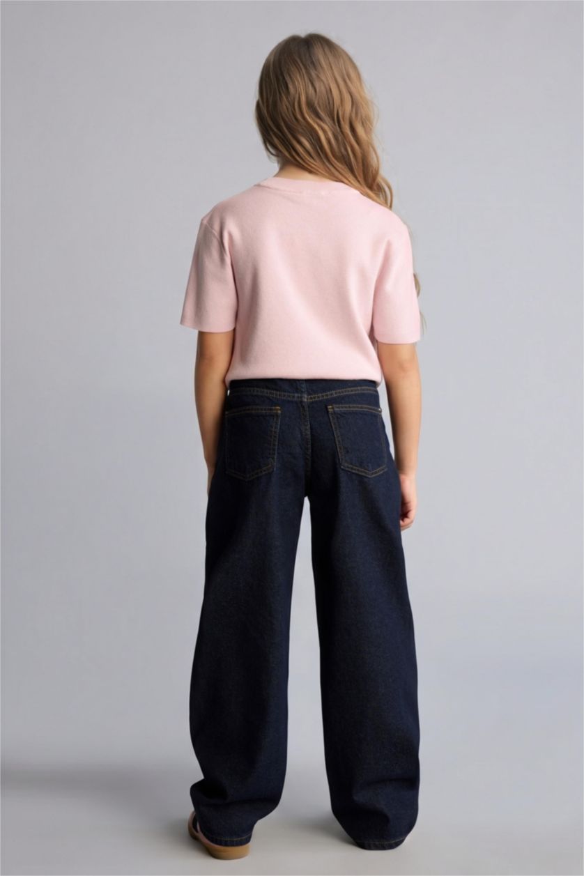 Girls & Teens Dark Blue بنطلون جينز بناتي باجي فيت