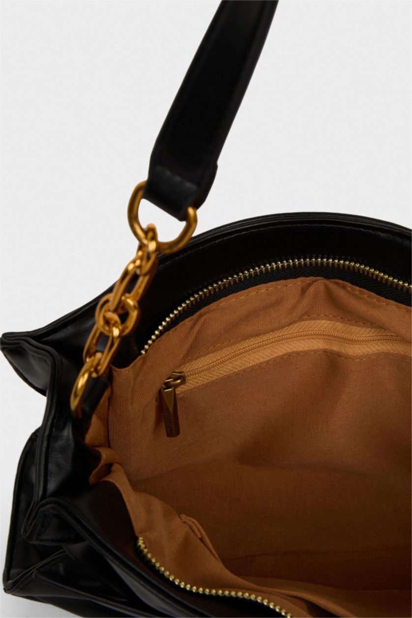 FEMME Noir Sac en simili cuir pour femme