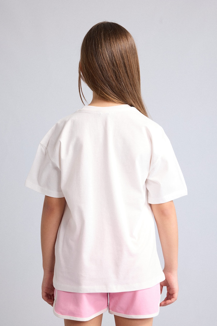 FILLES Écru T-shirt à manches courtes Graphique Col rond Fille