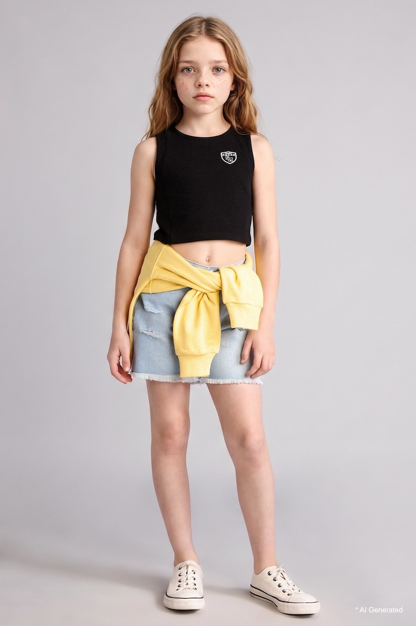 Girls & Teens Black Girl Slogan Pique Tank Top