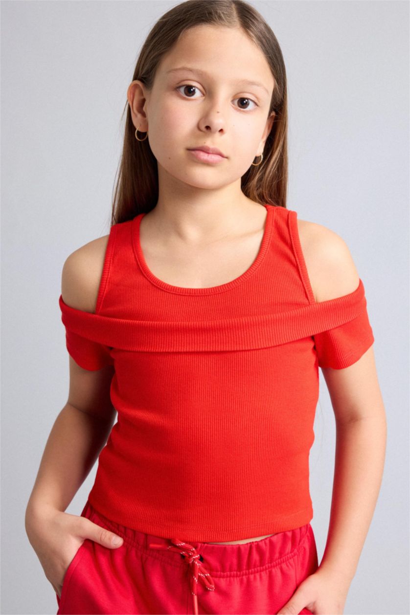 Young Girls - Teen Girls Red Short Sleeve T-Shirt