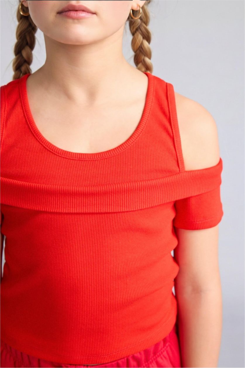 Young Girls - Teen Girls Red Regular Fit Short Sleeve T-Shirt