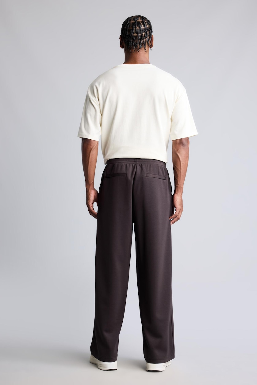 Erkek Kahve Ultra Yumuşak Baggy Fit Dalgıç Kumaş Jogger Pantolon