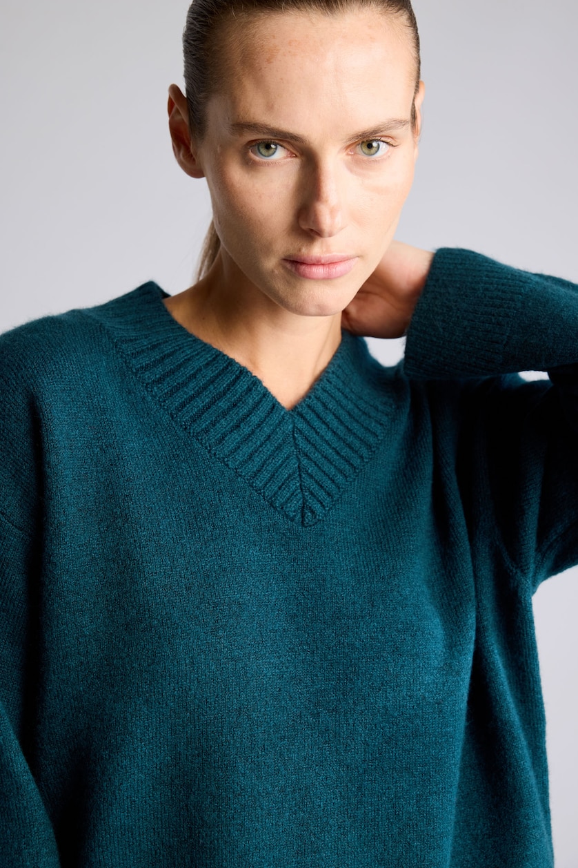 Women Petrol Relax Fit Knitwear Tunic