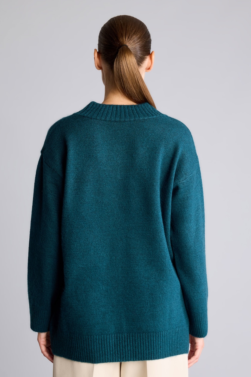 Women Petrol Relax Fit Knitwear Tunic
