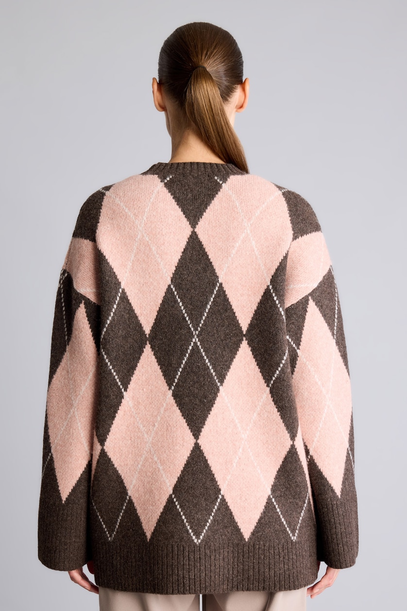 نساء بني Relaxed Fit Knitted Tunic
