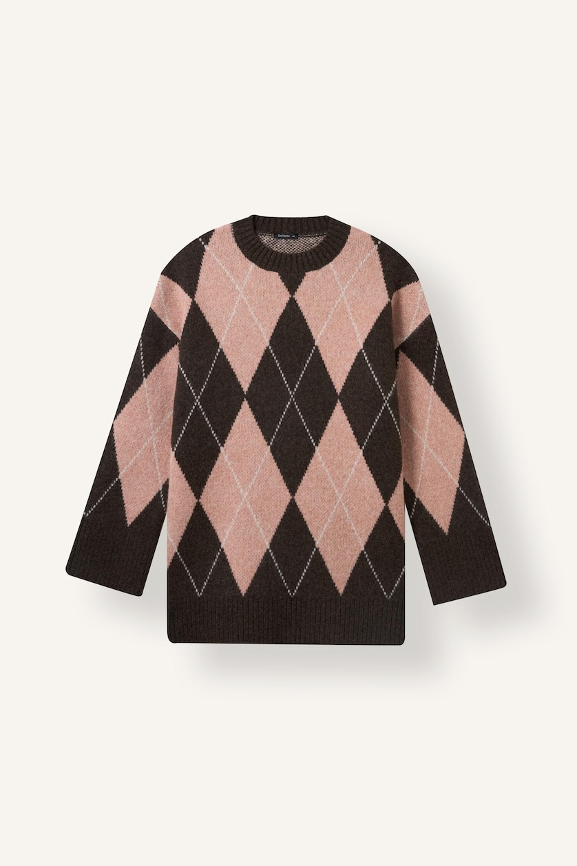 نساء بني Relaxed Fit Knitted Tunic