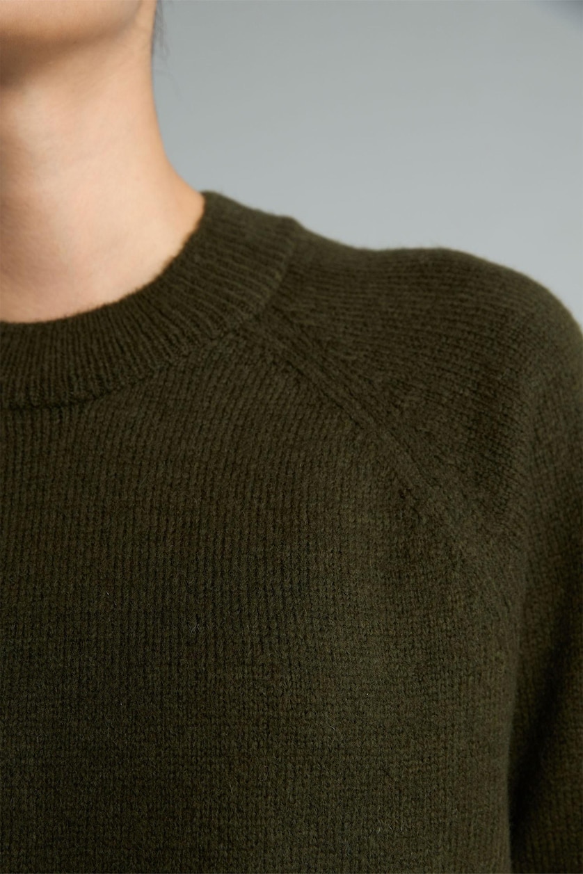 Kadın Haki Bisiklet Yaka Relax Fit Tunik