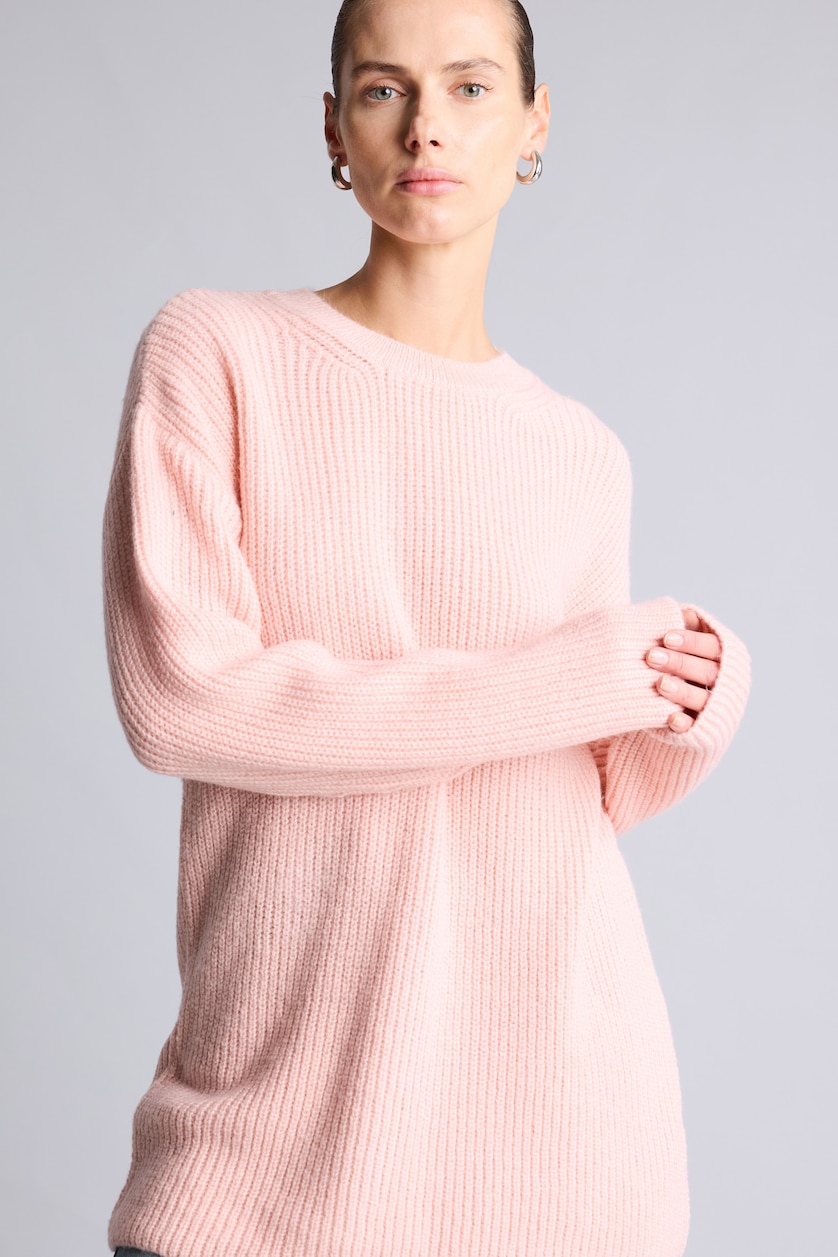Kadın Pembe Fitilli Relaxed Fit Tunik
