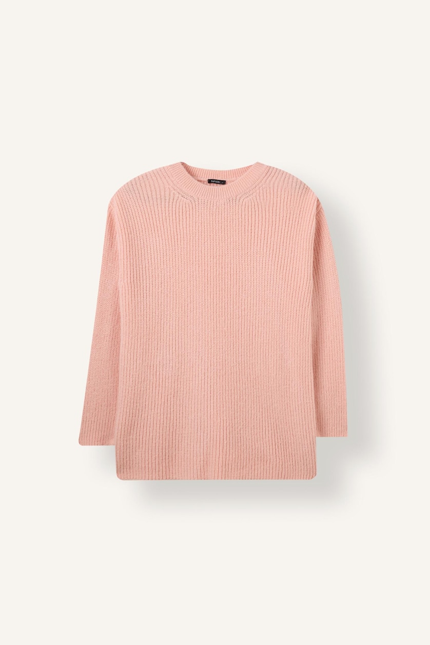 Kadın Pembe Fitilli Relaxed Fit Tunik