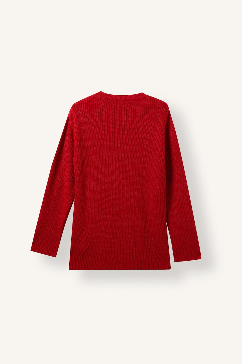 Kadın Kırmızı Fitilli Relaxed Fit Tunik