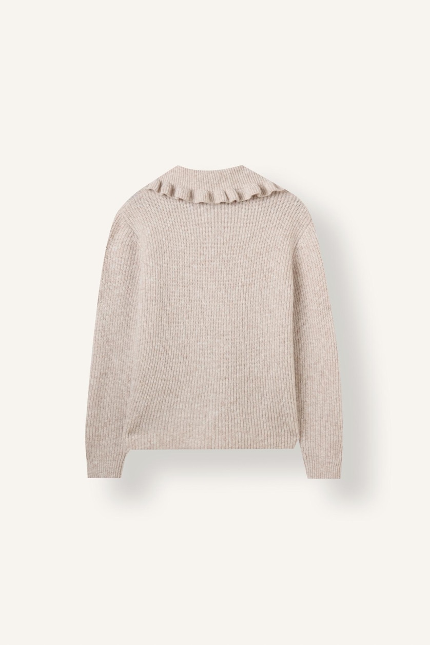 نساء بيج Relaxed Fit Wool Blend Knitted Tunic