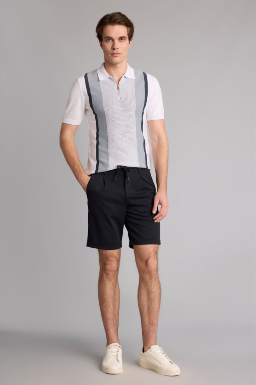 رجالي بيج فاتح Standard Fit Short Sleeve Polo T-Shirt