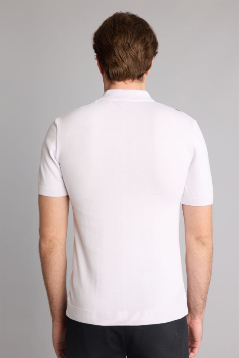 رجالي بيج فاتح Standard Fit Short Sleeve Polo T-Shirt