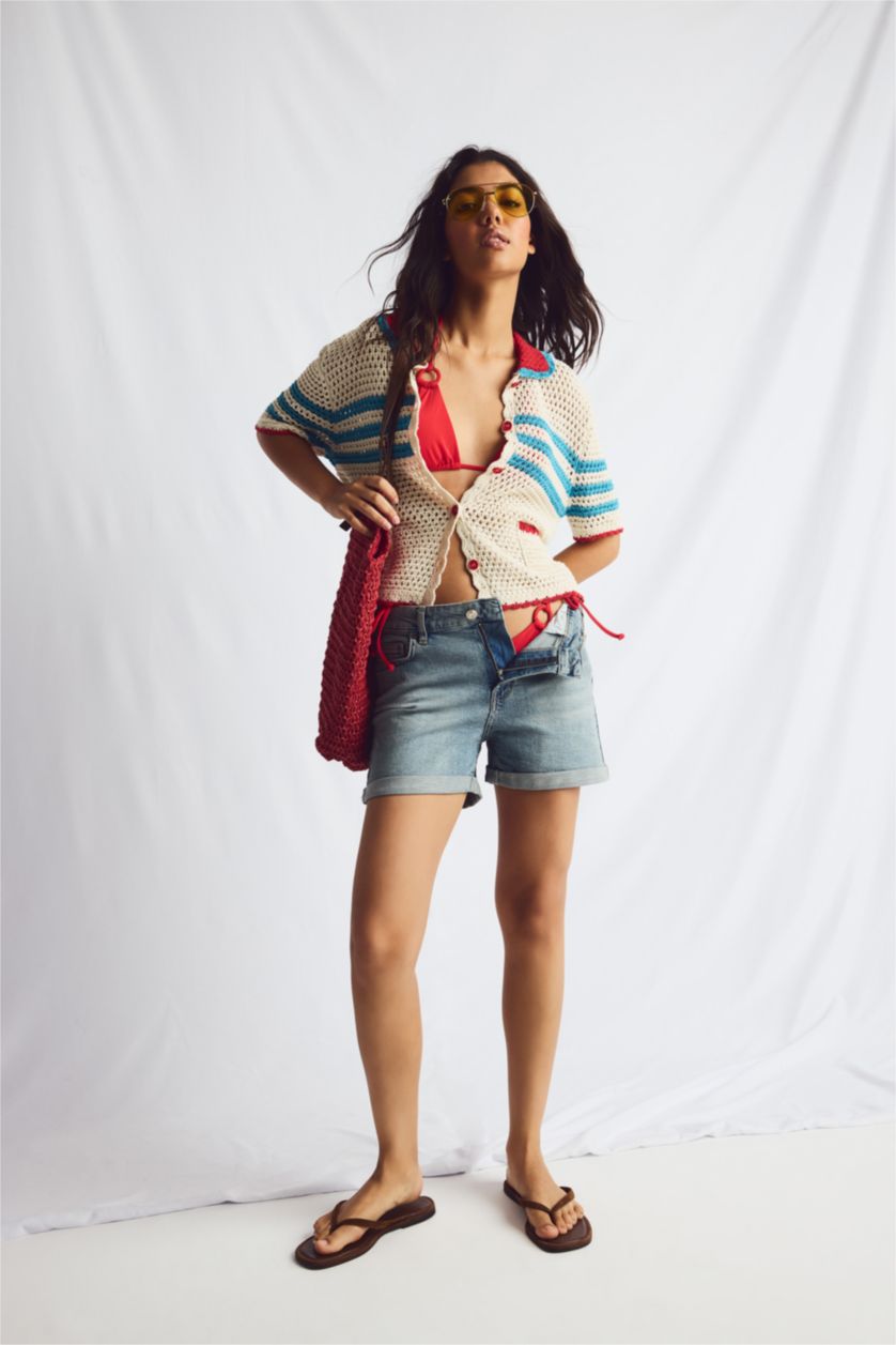 WOMAN Light Indigo Denim Shorts