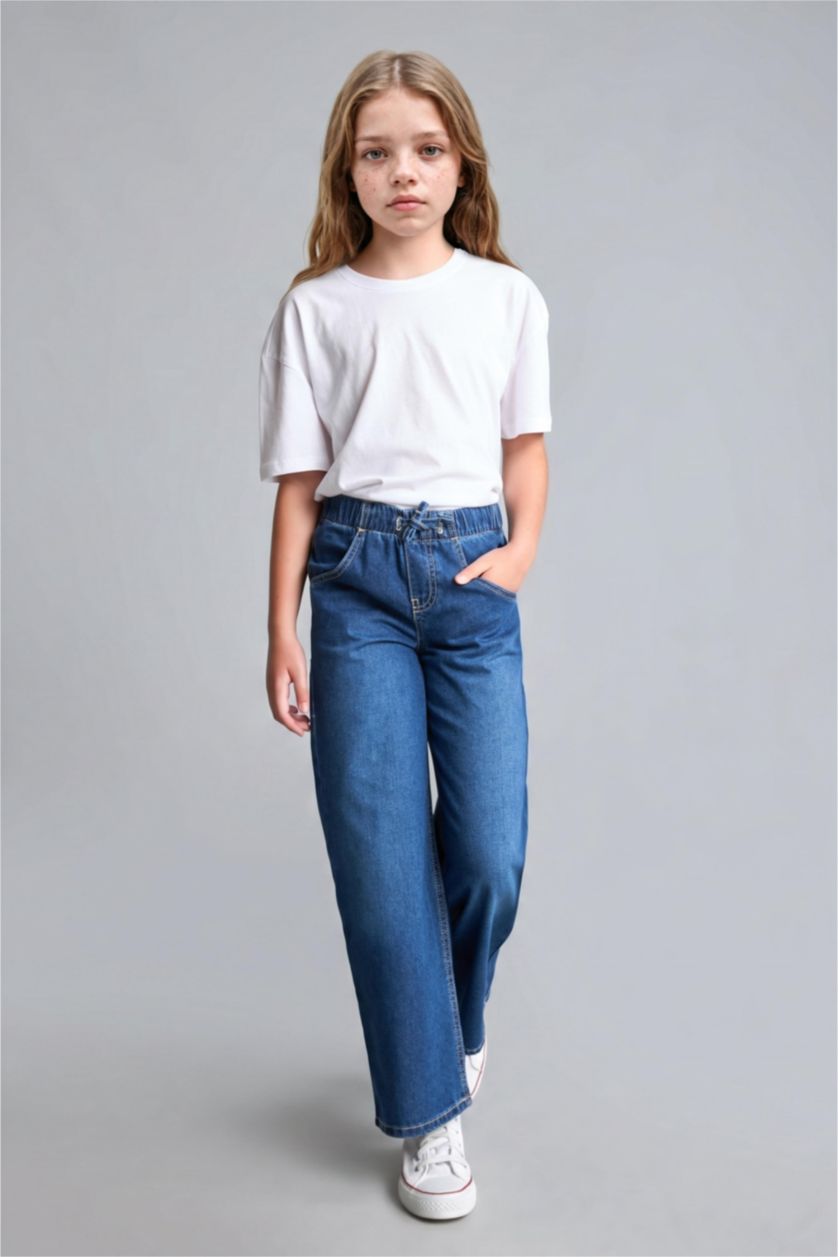 GIRLS & TEENS Blue Wide Leg Jeans