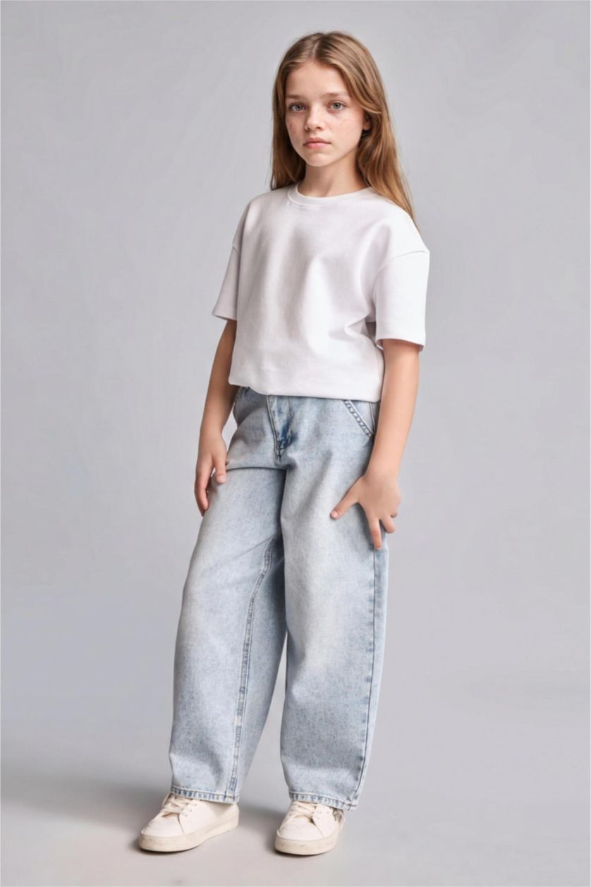 GIRLS & TEENS Light Blue Baggy Fit Jeans