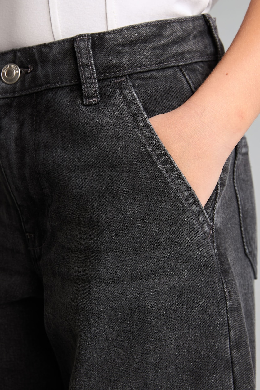 GIRLS & TEENS Grey Girl 100% Cotton Baggy Fit Jeans