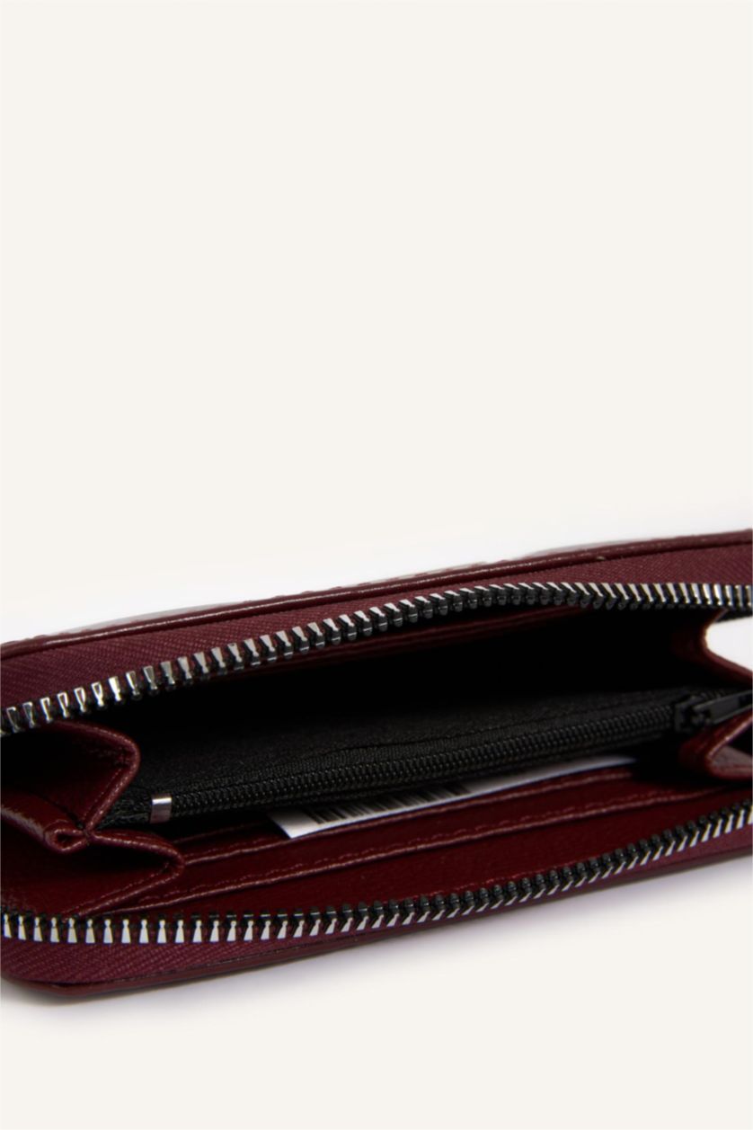 Women Bordeaux Woman Faux Leather Wallets