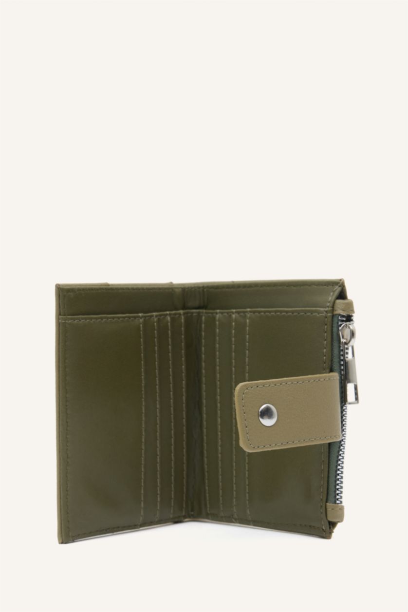 Kadın Haki Suni Deri Cüzdan