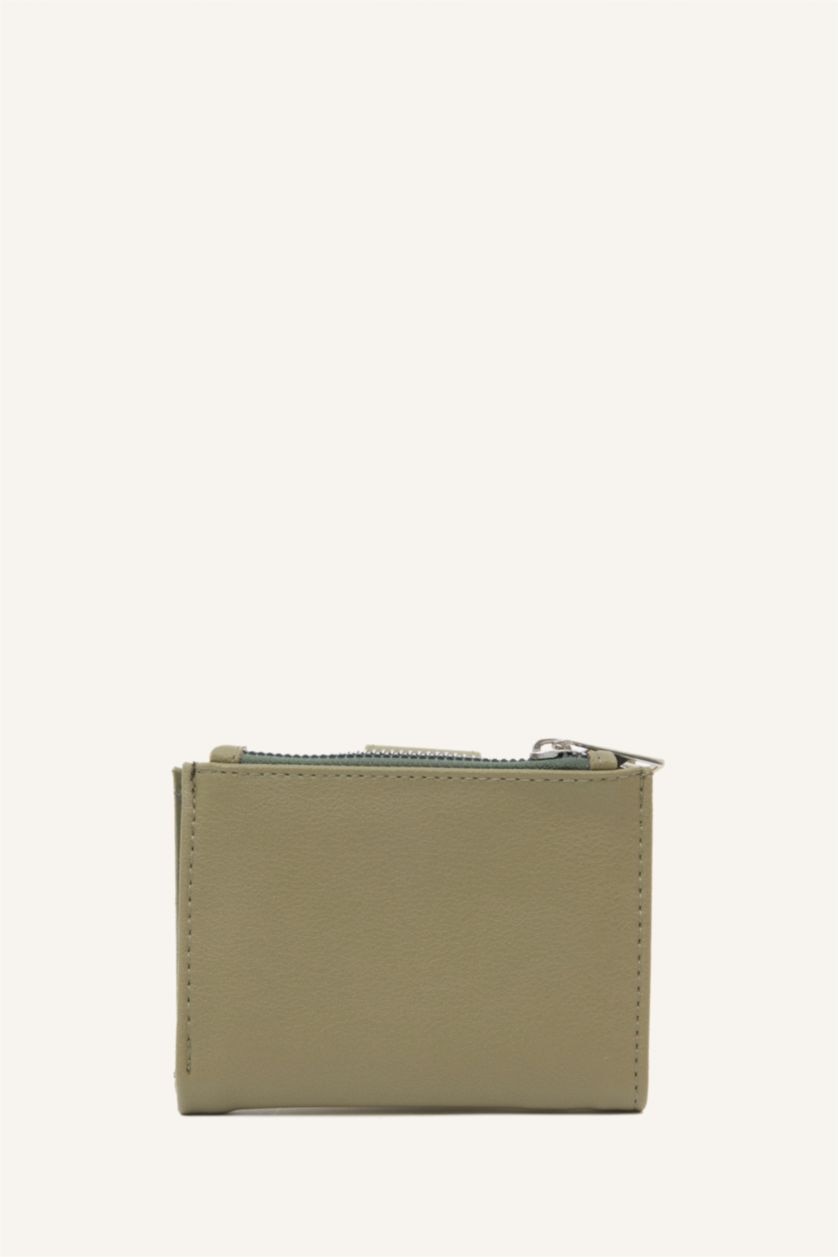 Kadın Haki Suni Deri Cüzdan