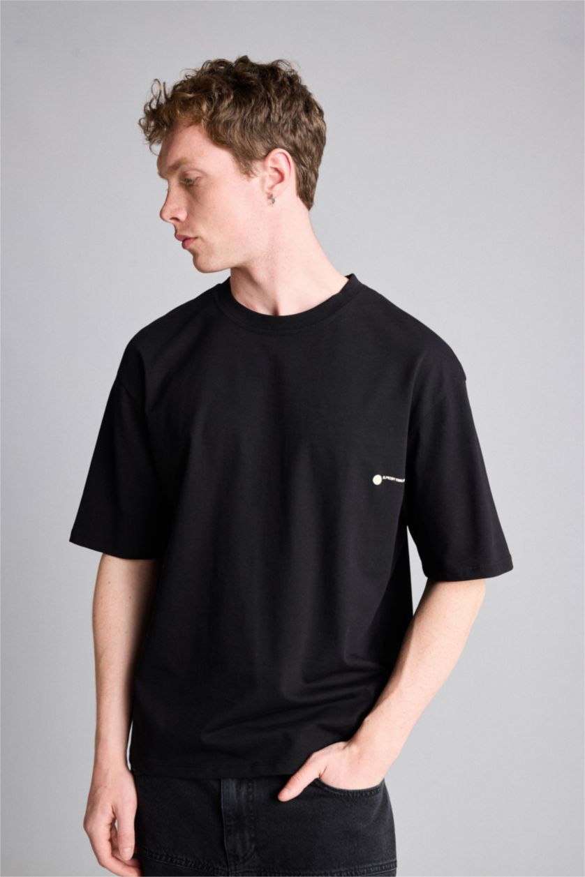 MAN Black Boxy Fit Short Sleeve T-Shirt