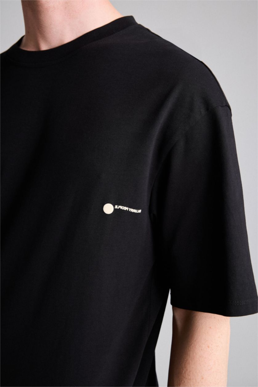 MAN Black Boxy Fit Short Sleeve T-Shirt