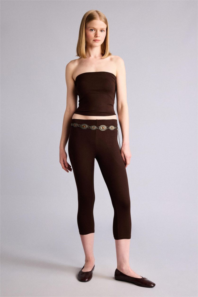 Kadın Kahve Fıtted Straplez Atlet