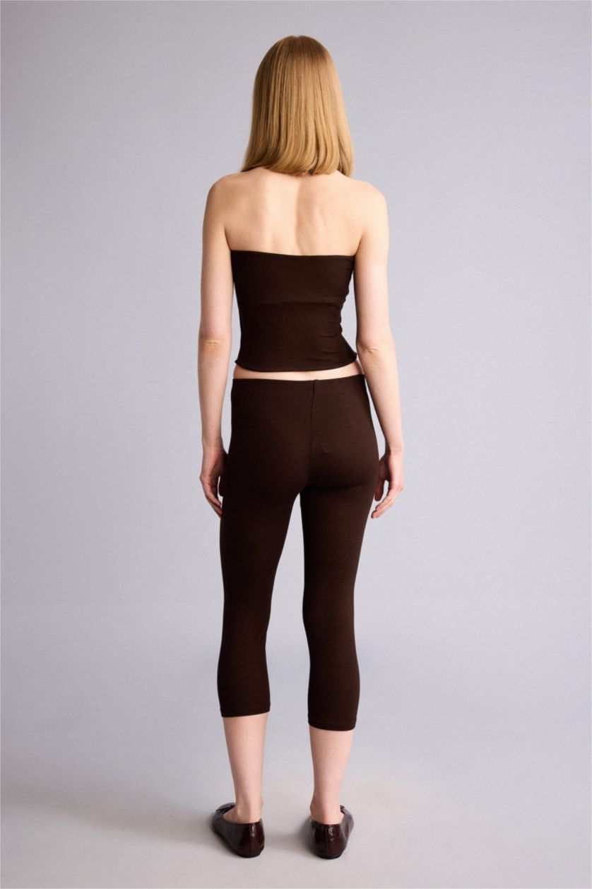 Kadın Kahve Diz Altı Tayt