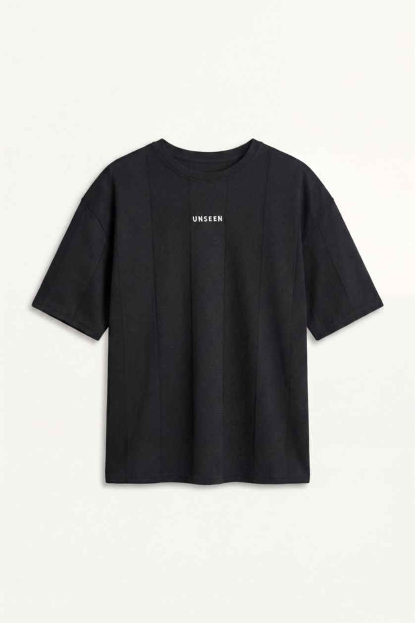 رجال أسود Boxy Fit Short Sleeve T-Shirt