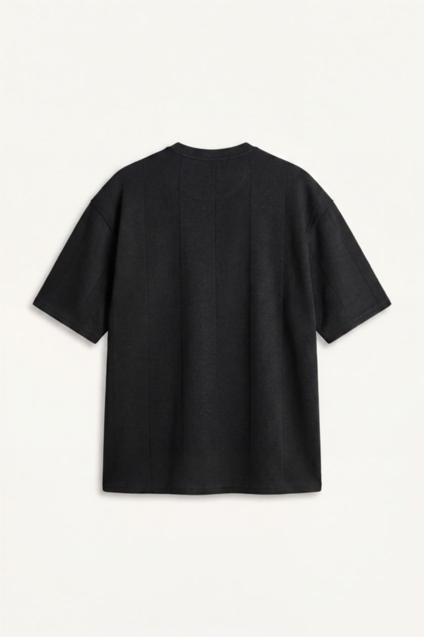 رجال أسود Boxy Fit Short Sleeve T-Shirt