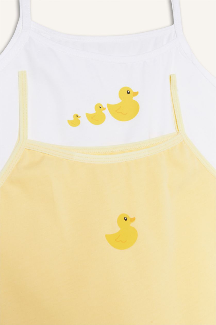 Kız Çocuk - Genç Kız Beyaz %100 Pamuk 2'Li Ayıcıklı Pijama Takım Erkek Bebek