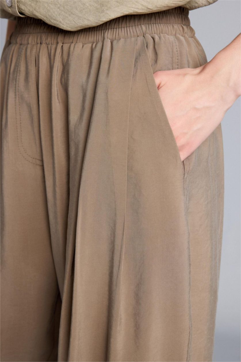 WOMAN Khaki High Waist Wide Leg Trousers